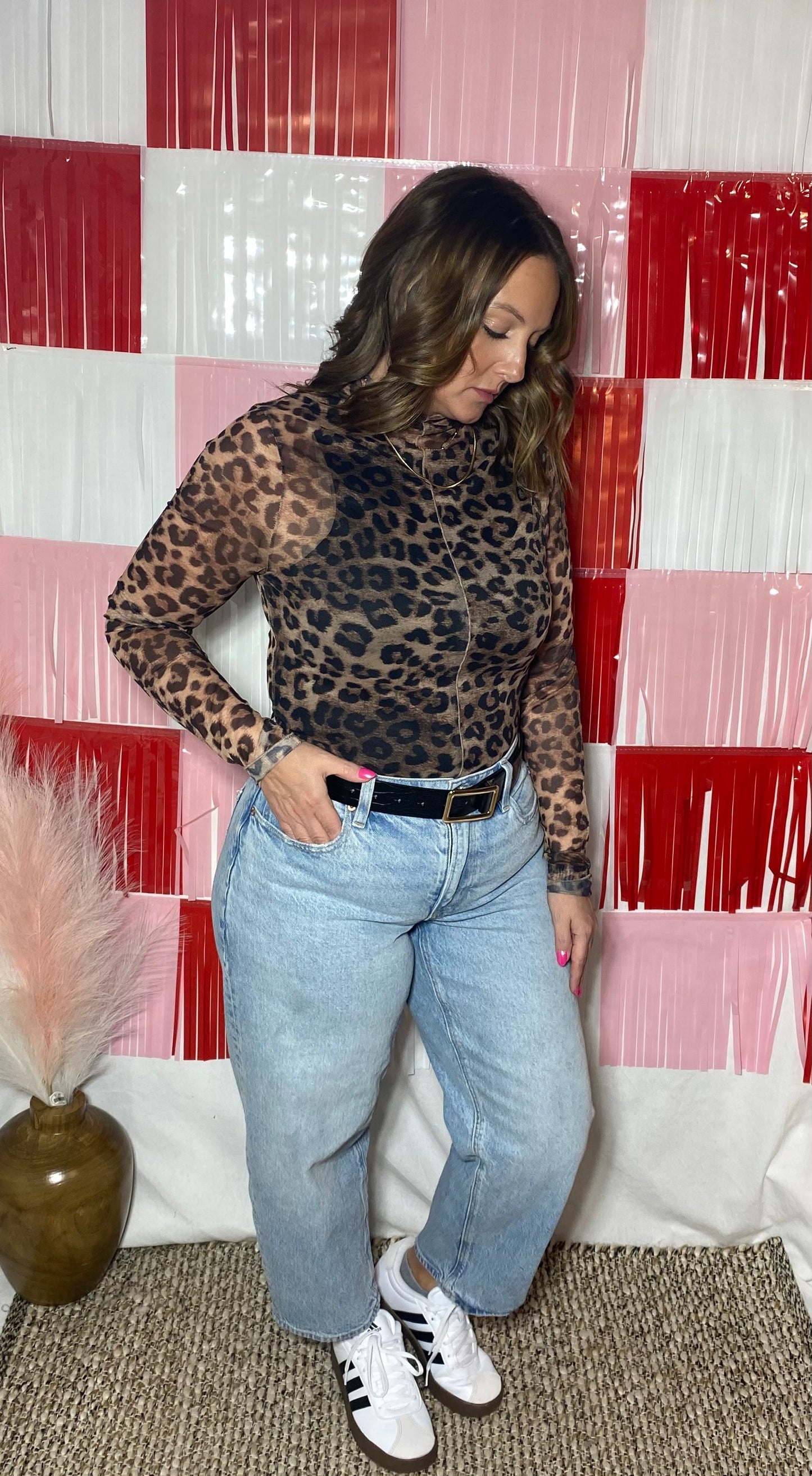 Sheer Leopard Print Top