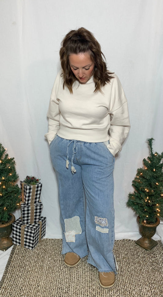 Patchwork Denim Jeans