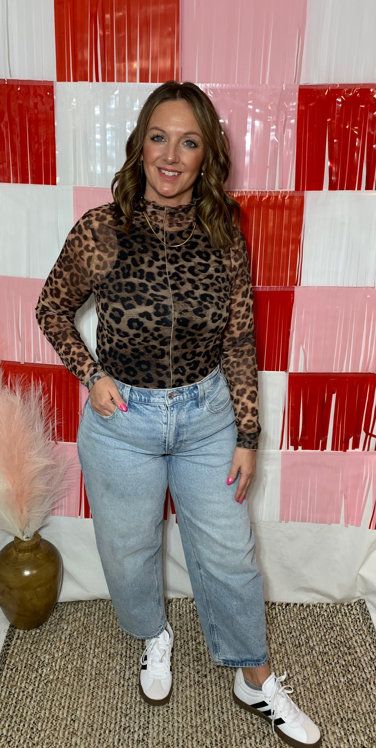 Sheer Leopard Print Top