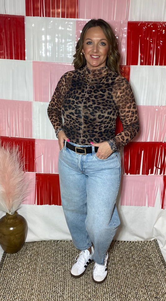 Sheer Leopard Print Top
