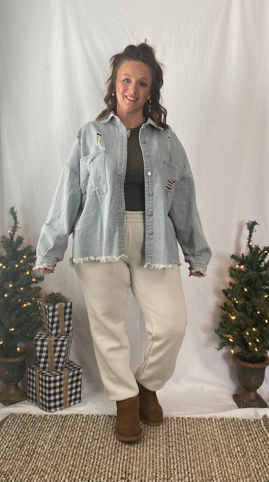 Distressed Denim Jacket